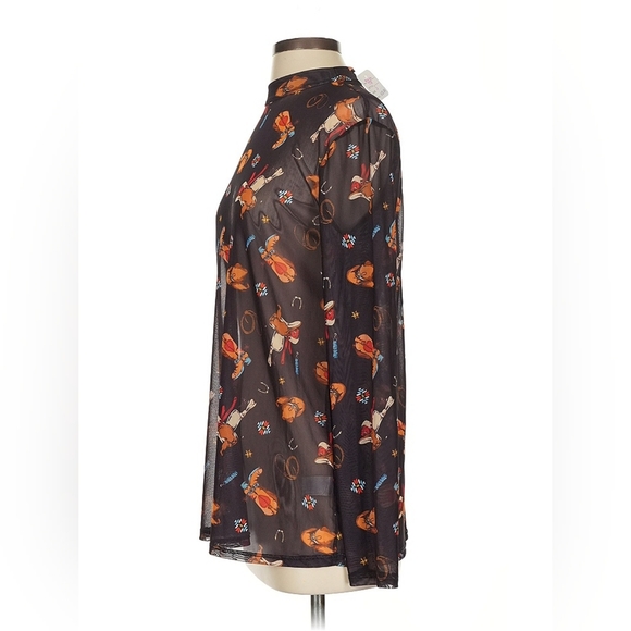 Avery Apparel Cowboy Boots & Saddles Mesh Top Size S NWT - Picture 5 of 8